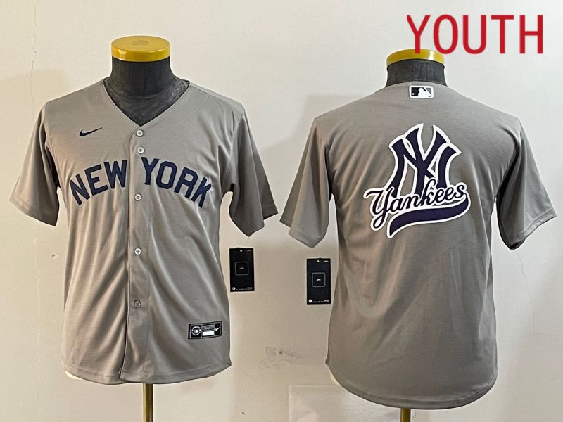 Youth New York Yankees Blank Grey Game 2024 Nike MLB Jersey style 12186->youth mlb jersey->Youth Jersey
